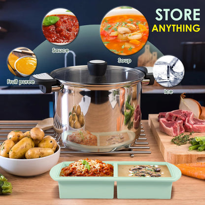 Revolutionary Silicone Freezer Tray - Effortlessly Store and Organize Your Food with 2 to 4 Cubes!