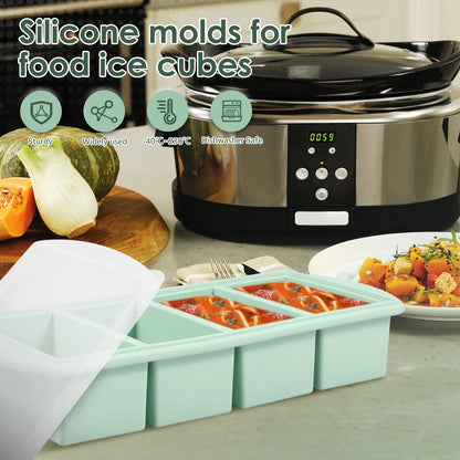 Revolutionary Silicone Freezer Tray - Effortlessly Store and Organize Your Food with 2 to 4 Cubes!
